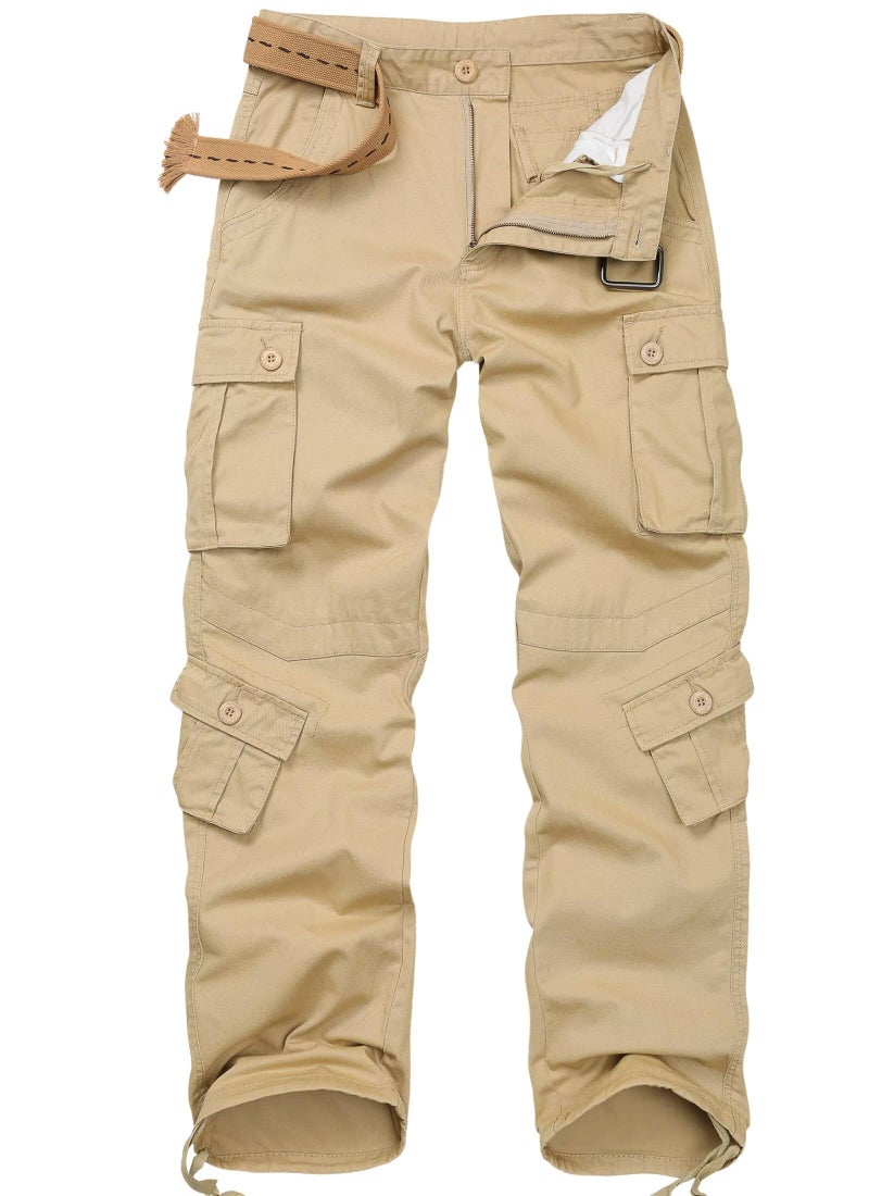 AKARMY Womens Cargo Pants with Pockets Outdoor Casual Ripstop Camo Military Combat Construction Work Pants Khaki - Image 1